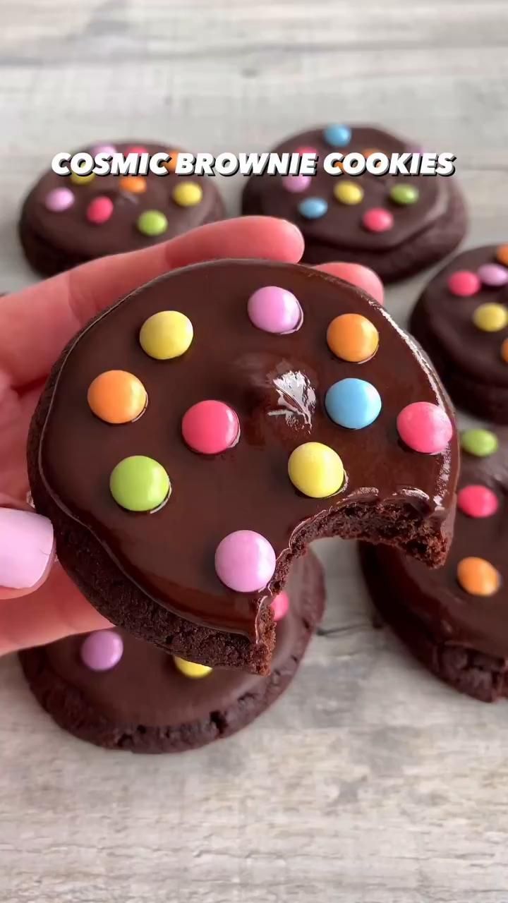 Chocolate Cookies With Colorful Toppings