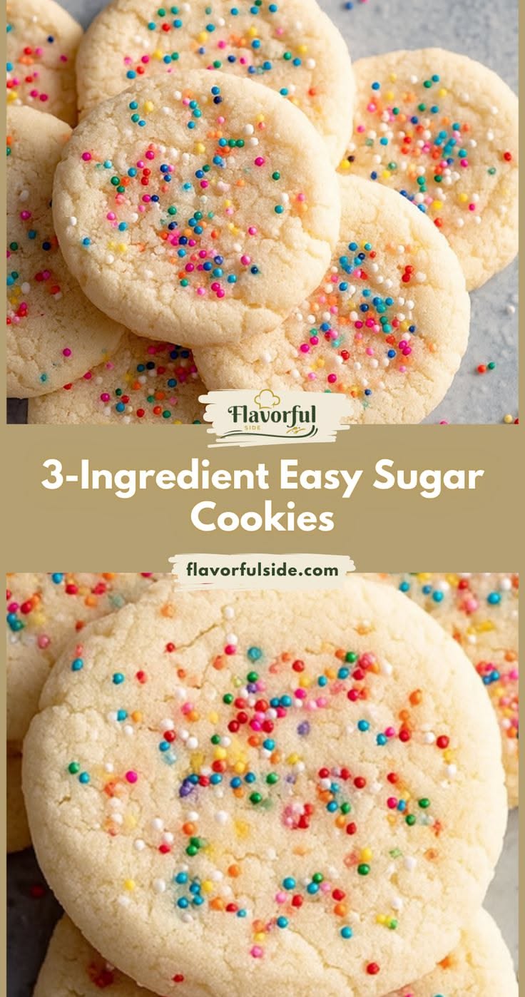 3-Ingredient Easy Sugar Cookies