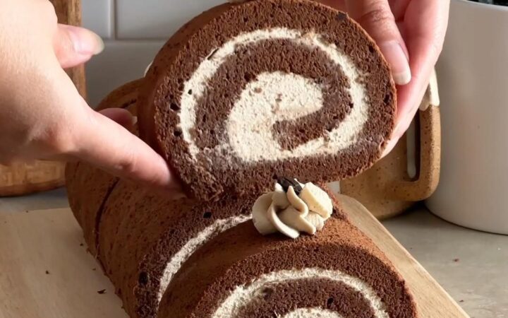 chocolate mousse roll cake