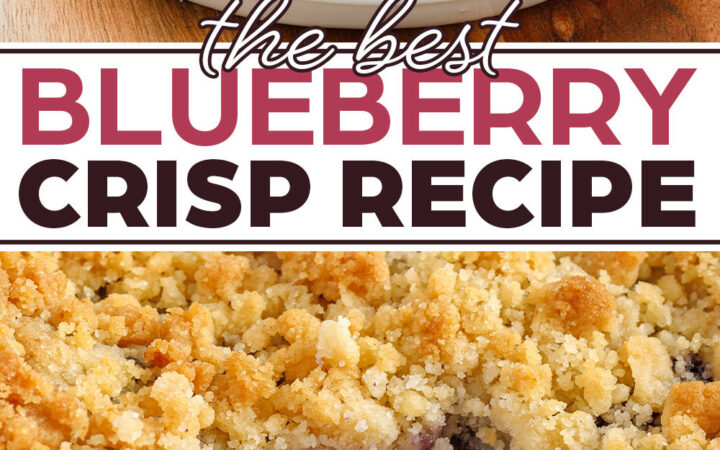 blueberry crisp with ice cream