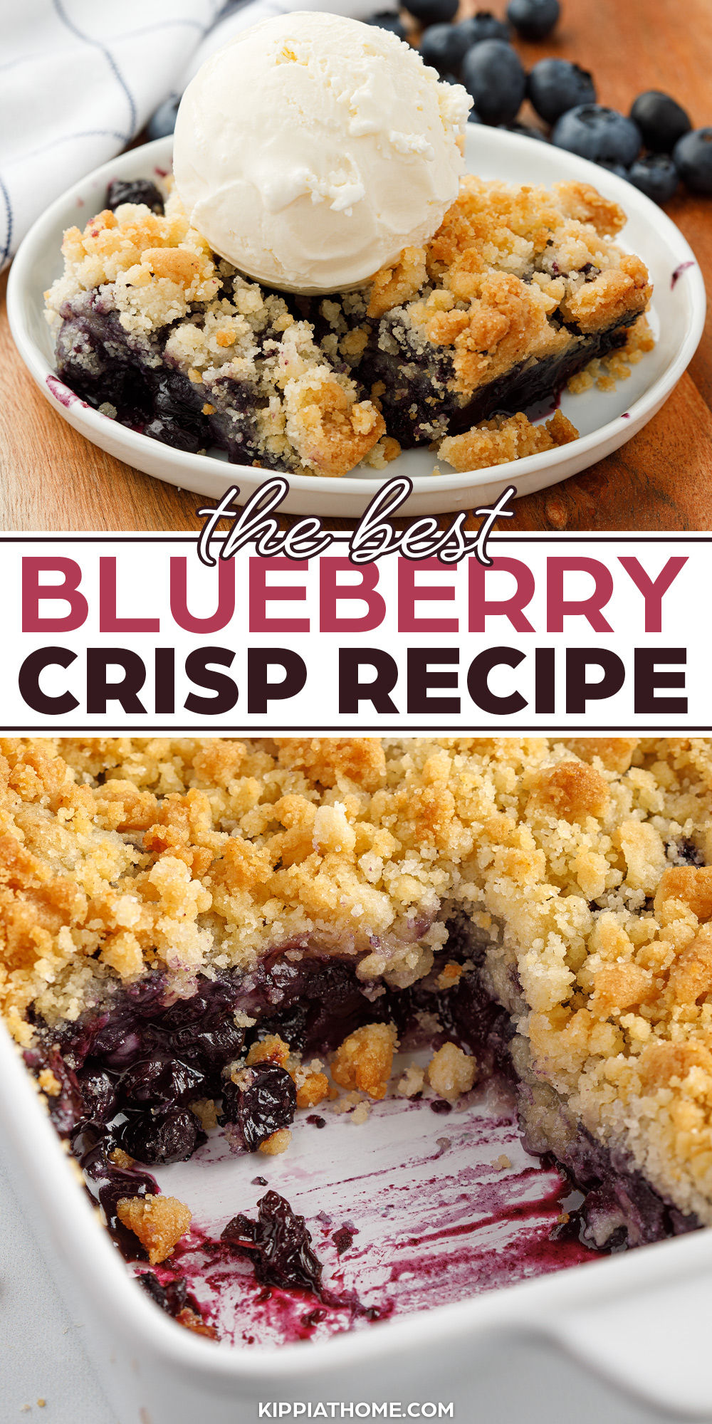 Blueberry Crisp With Ice Cream