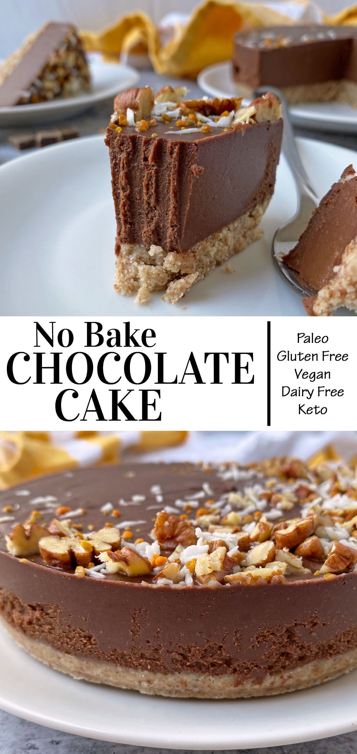Flourless Chocolate Torte with Pecan Coconut Crust